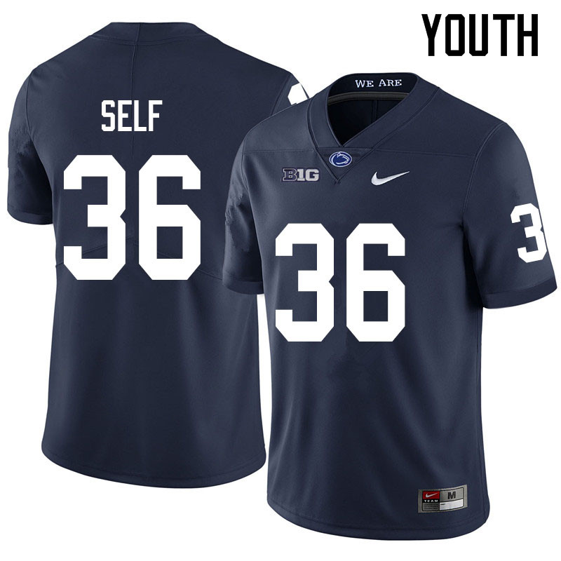Youth #36 Makai Self Penn State Nittany Lions College Football Jerseys Sale-Navy
